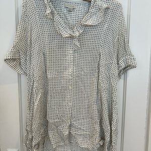 Black and White Women's Ruffle Blouse